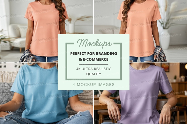 Women's casual t-shirts mockup