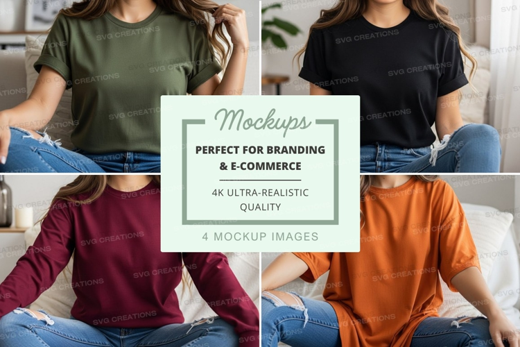 Casual t-shirt collection mockup
