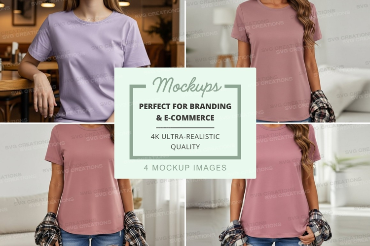 Women's casual t-shirt mockup