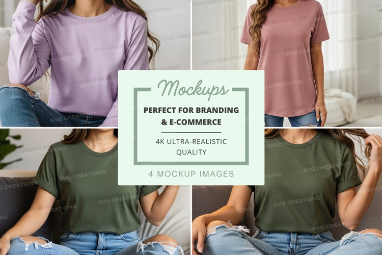 Casual t-shirt collection mockup