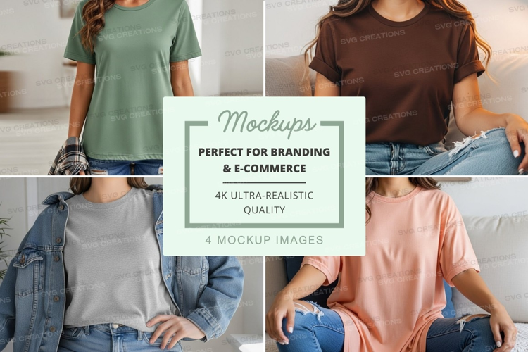 Casual t-shirt collection mockup
