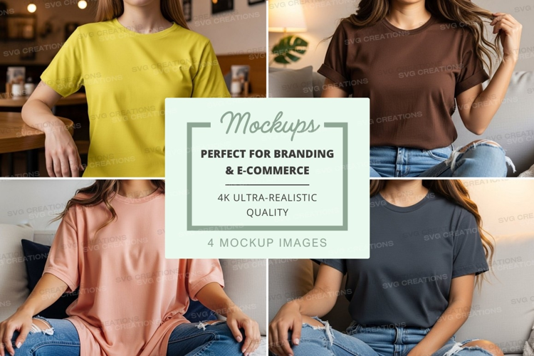 Casual t-shirt collection mockup