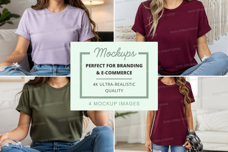Women's casual t-shirts mockup