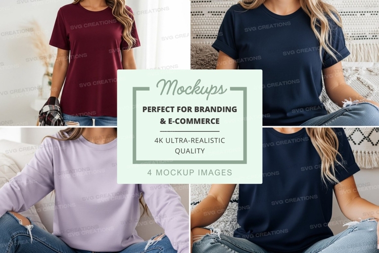 Casual t-shirt collection mockup