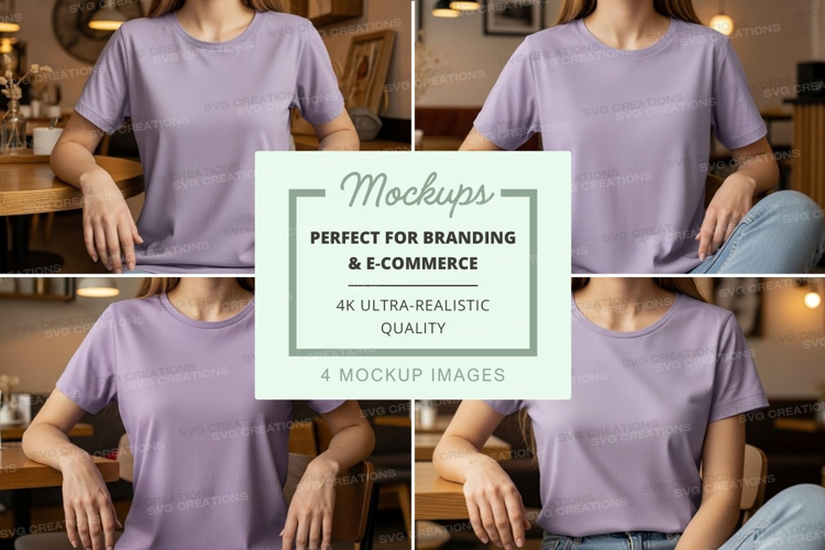 Casual purple t-shirt mockup