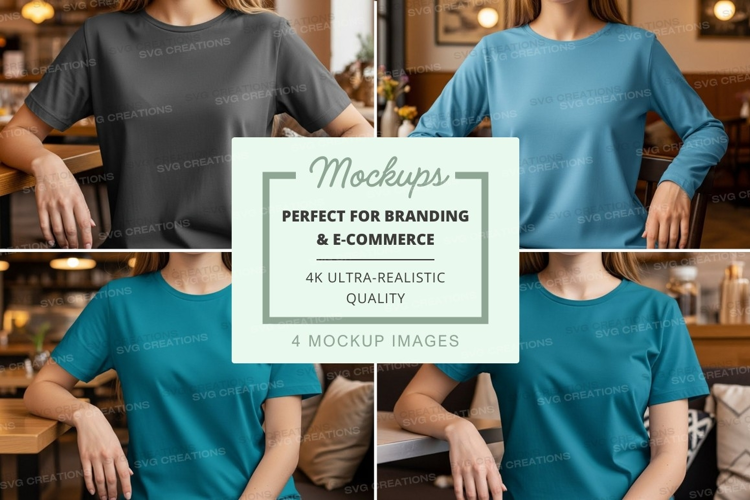 T-shirt mockup in cafe