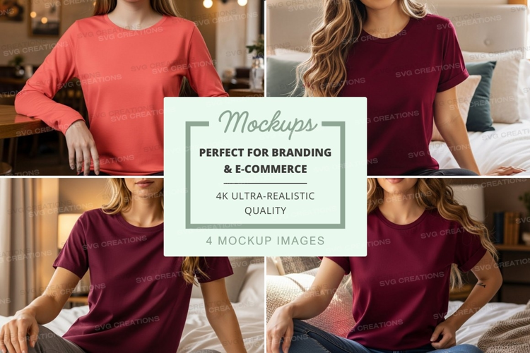 Women's casual t-shirts mockup