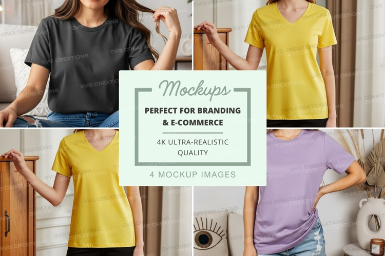 Women's casual t-shirts mockup
