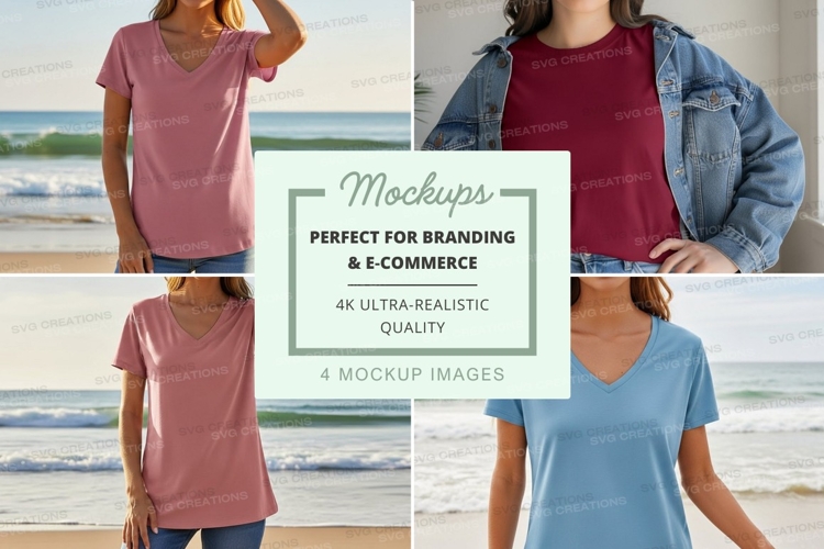 Beachwear t-shirts mockup example image 1