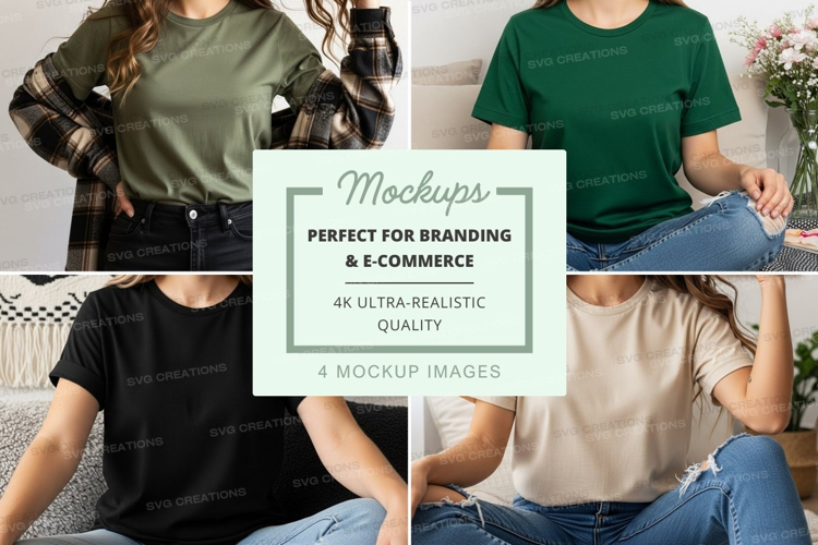 Casual t-shirt collection mockup
