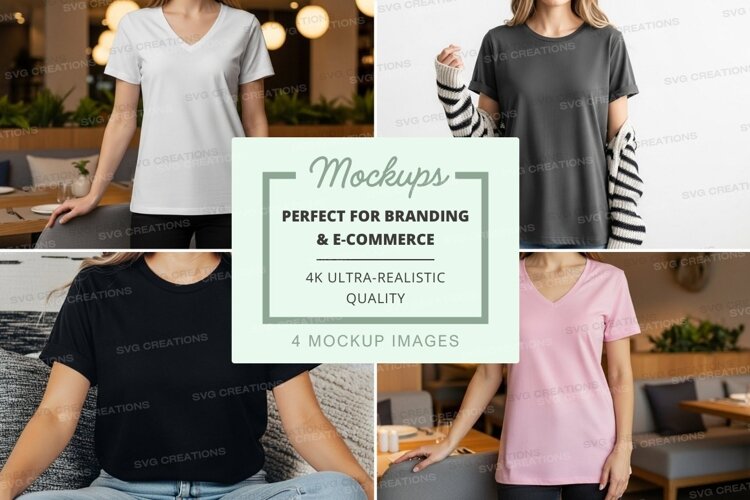 Women's casual t-shirts mockup example image 1