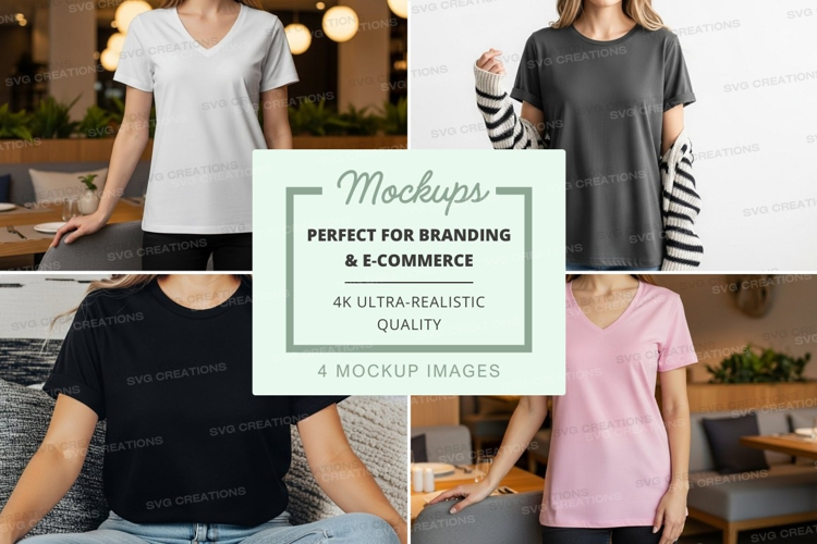 Women's casual t-shirts mockup