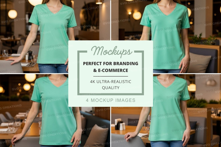 Women's casual t-shirt mockup