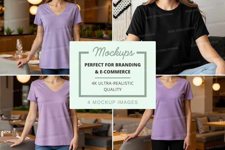 Black Tshirt Mockup Image 19