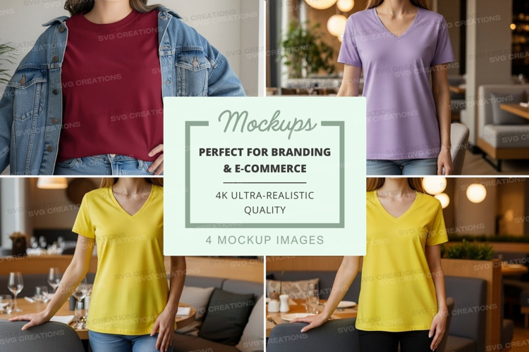 Casual t-shirt collection mockup
