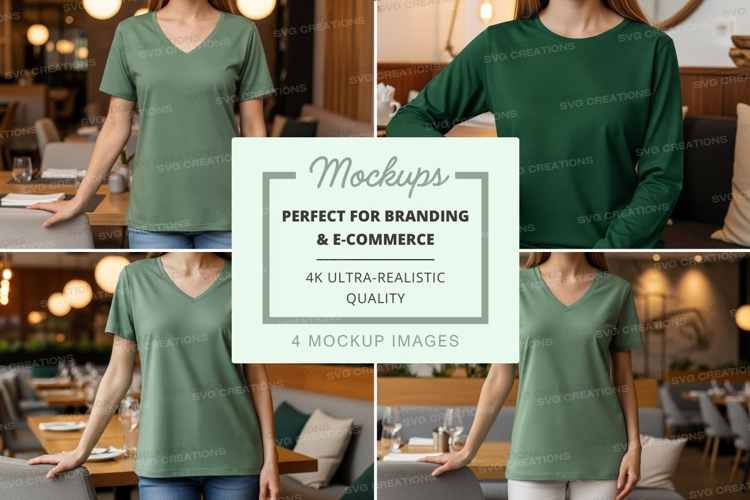 Green t-shirt mockup
