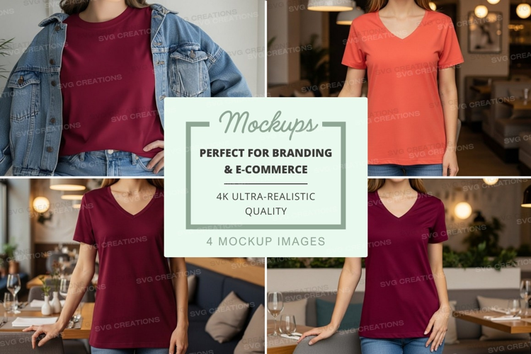 Casual dining t-shirt mockup