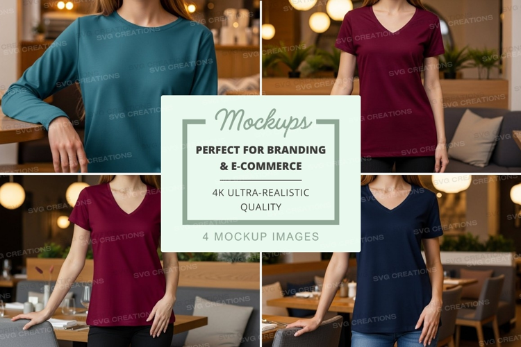 Casual t-shirts collection mockup