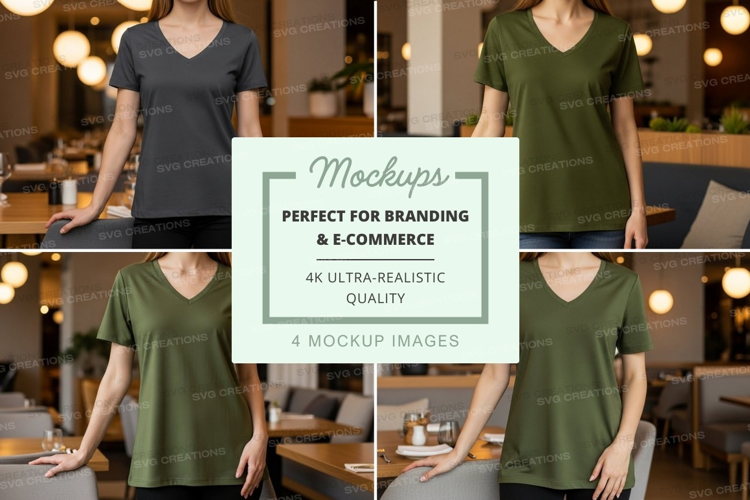 Restaurant uniform t-shirt mockup