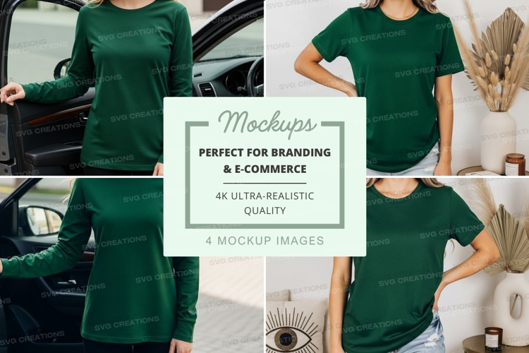 Green t-shirt mockup