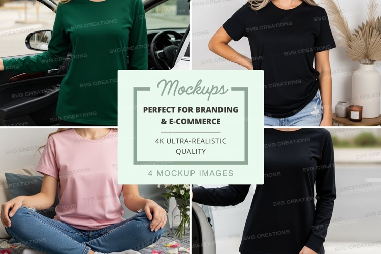 Black Tshirt Mockup Image 7