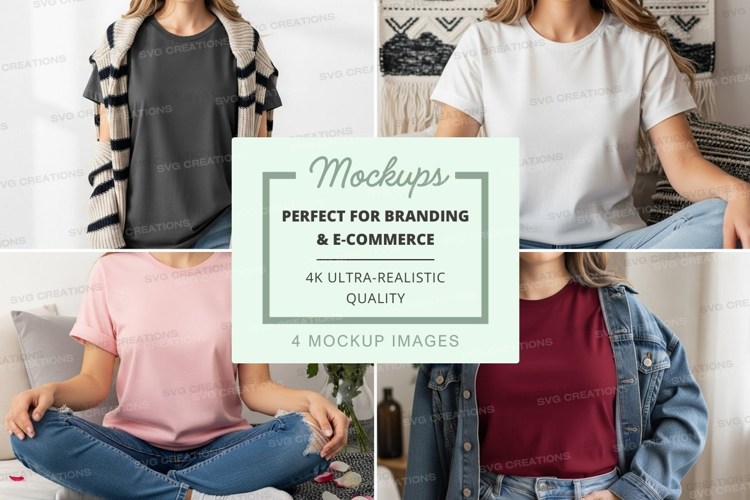 Casual t-shirt collection mockup