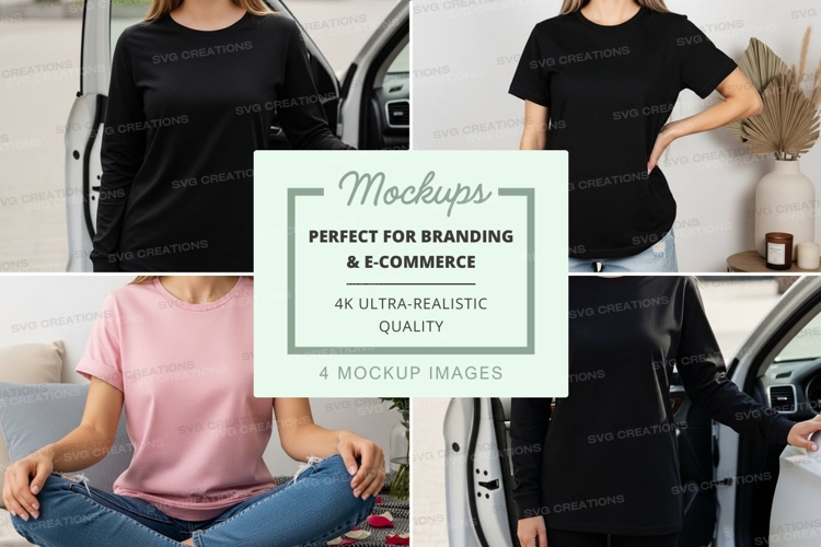 Black Tshirt Mockup Image 5