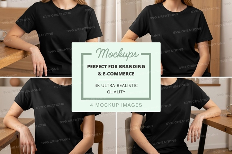 Black Tshirt Mockup Image 20