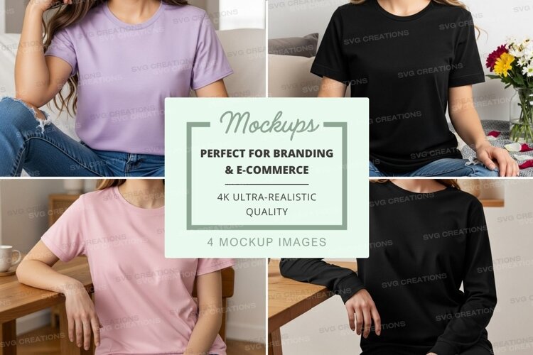 Casual t-shirts mockup example image 1