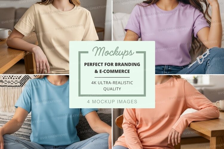 Casual t-shirt collection mockup example image 1