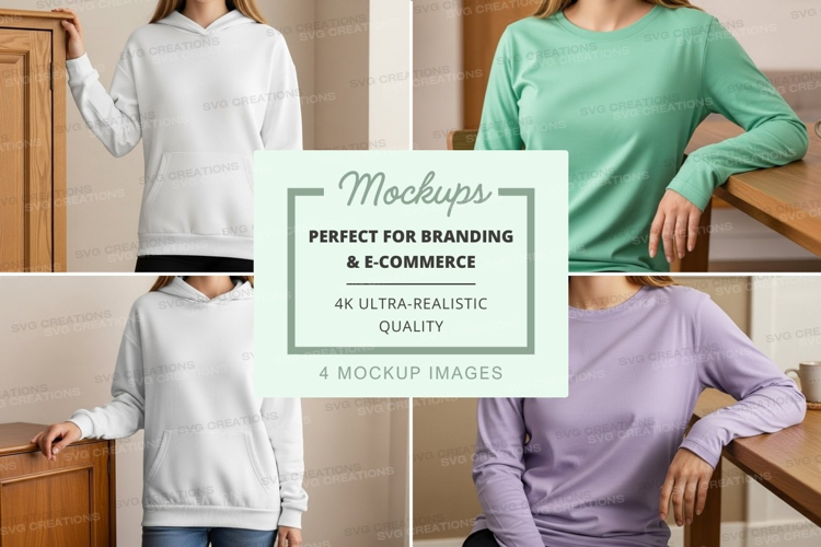Women's casual sweatshirts mockup