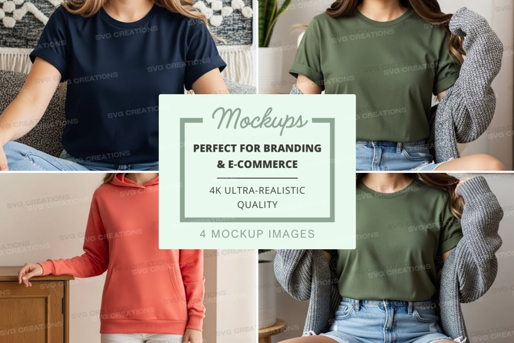 Casual t-shirt collection mockup