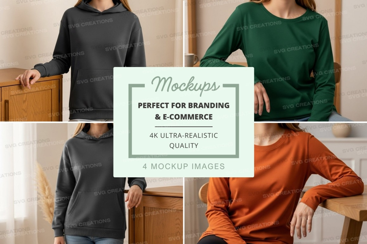 Casual hoodies and sweatshirts mockup