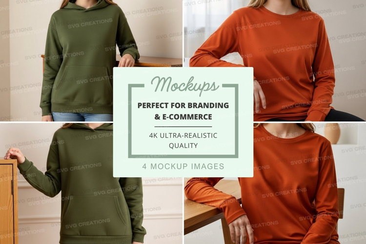Casual long sleeve sweatshirts mockup