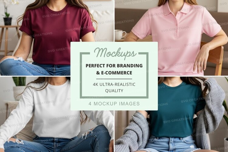 Casual t-shirts mockup example image 1