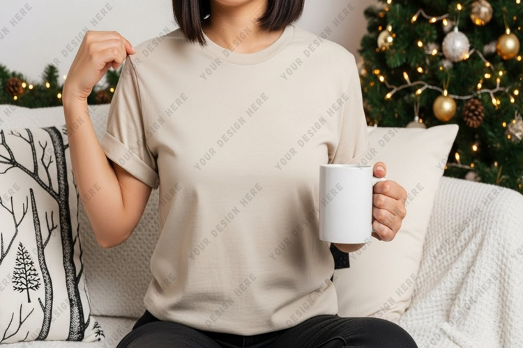 Comfortable casual t-shirt mockup