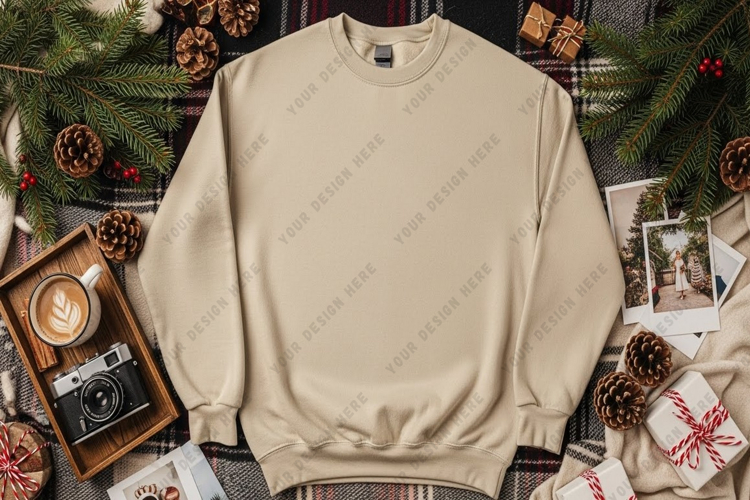 Cozy beige crew neck sweatshirt