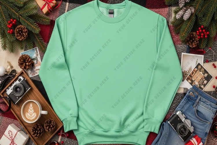 Mint green t-shirt mockup