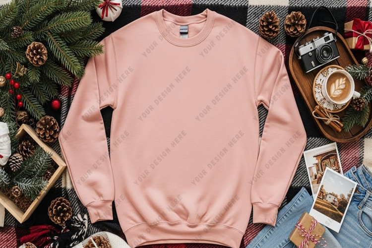 Cozy holiday pink sweatshirt