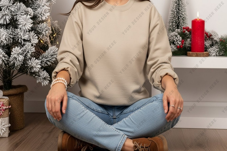 Casual winter t-shirt mockup