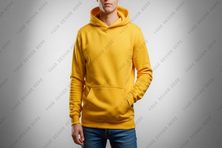 Bright yellow hoodie example image 1