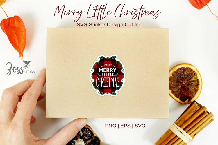 Merry Little Christmas Sticker Design | Red & Black Buffalo