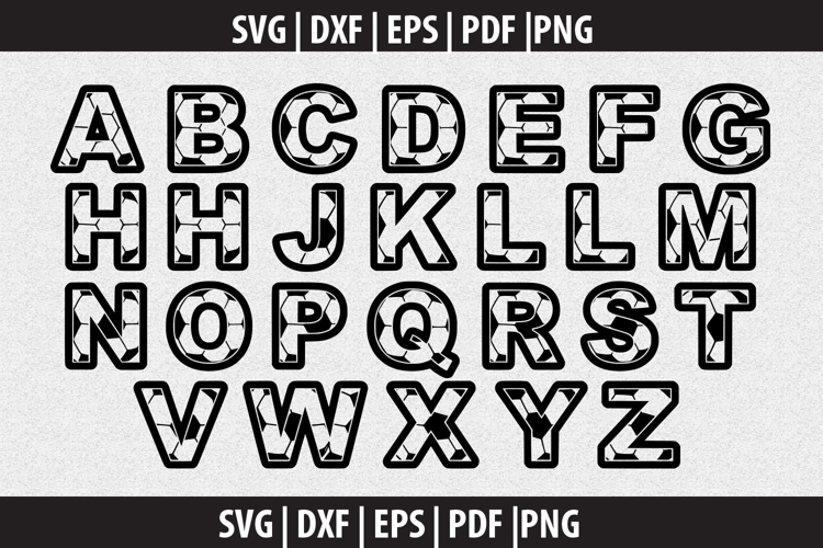 Alphabets soccer SVG design