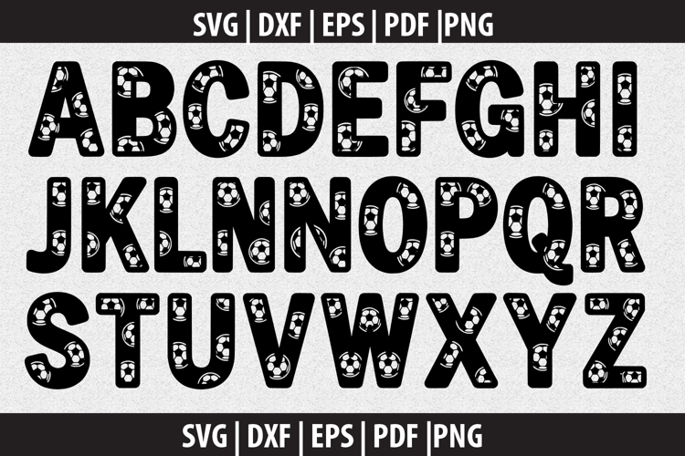 Alphabets soccer SVG design