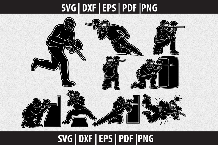 Paintball player SVG Silhouette design