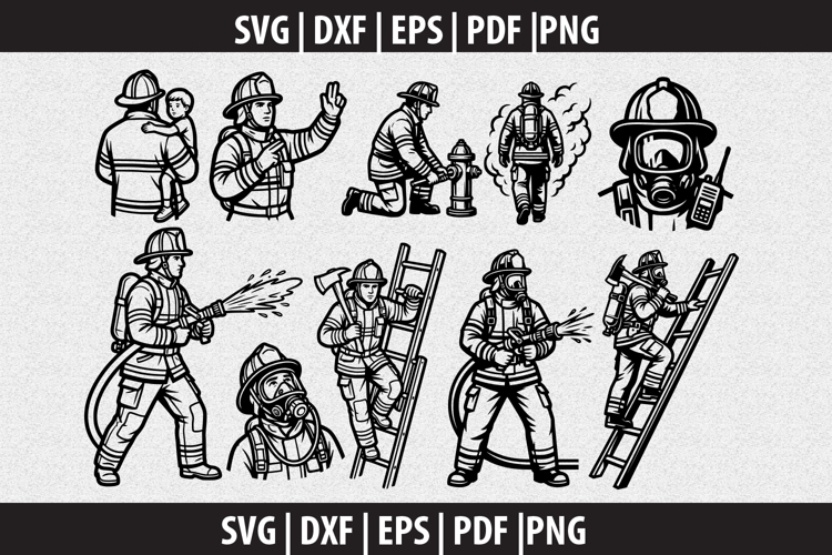 Firefighter SVG Silhouette design