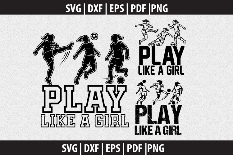 Girl soccer silhouette SVG design