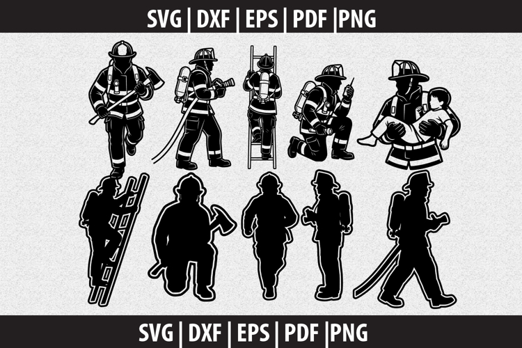 Firefighter SVG Silhouette design