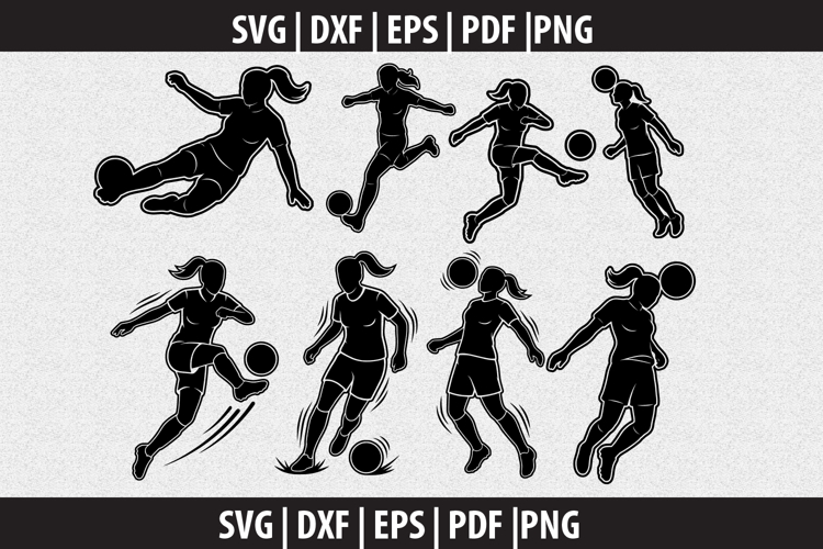 Girl soccer silhouette SVG design