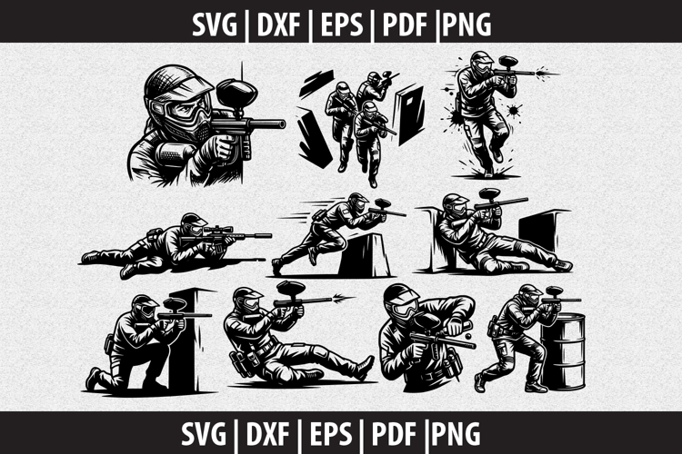 Paintball player SVG Silhouette design